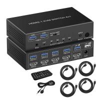 ราคา สินค้าคงคลังใหม่ 8K@60Hz 4x1 HDMI 2.1 KVM สวิทช์ 8K@60Hz/4K@120Hz HOT KEY SWITCH USB3.0 Kvm สวิทช์ 2 พอร์ต Dual Monitor (57465665561)
