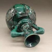 ราคา Jingdezhen เซรามิคโบราณ Qingguangxu เคลือบสีเขียวแกะสลักมังกรรูปแบบแจกันตกแต่งบ้านตู้โชว์เครื่องประดับคอลเลกชันแจกันเซรามิกเครื่องประดับแจกันโบราณเซรามิค Va (45114747417)