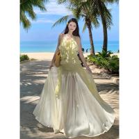 ราคา ชุดเซ็ตสีเหลือง ชุดไปทะเล ชุดออกงานสีเหลือง เดรสสีเหลือง (43857333168)