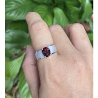 ราคา แหวนโกเมนชาย งานแท้ชุบทองคำขาว (46512683795)