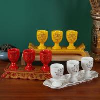 ราคา เซรามิกบรรเทาโลตัสครัวเรือนเป่าเซียนเจียบรรณาการแก้วไวน์บูชาเจ้าแม่กวนอิมเทพเจ้าแห่งความมั่งคั่งชุดแก้วไวน์พิเศษ (54365402467)