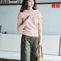 ราคา Uniqlo เสื้อ Sweater ไหมพรมสีชมพู size M (3216922398)