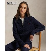 ราคา PoloRalphLaurenWomenCable-KnitCottonQuarter-ZipSweater (51264217245)