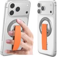 ราคา RESPECTED-BRO-Magnetic Mobile Phone Grip Holder, Magnetic Mobile Phone Ring Holder with Silicone Finger Strap, เข้ากันได้กับ iPhone 17/16/15/14/13/12, Android, ฯลฯ (สีส้ม) (50512086883)