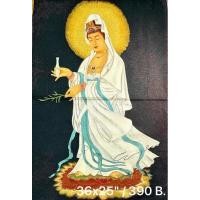 ราคา พระแม่กวนอิม ผ้าปักสอดดิ้นทอง#3 สวยงาม ราคาพิเศษ ขนาด 36 x 25 นิ้ว (27906291538)