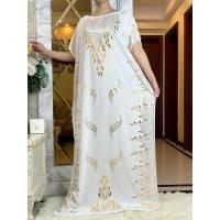 ราคา ▩ 2024 ฤดูร้อนแขนสั้นชุดผ้าฝ้ายสีทองพิมพ์ ผ (27563396590)