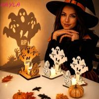 ราคา KAYLA เชิงเทียนไม้, วัสดุไม้ Spooky Ambience Decor เชิงเทียนฉายเงา, รูปร่างฟักทอง Shadow Projection Design Stand Base เชิงเทียนฮาโลวีน (42983358779)