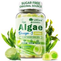ราคา Omega 3 2200mg จากน้ํามันสาหร่าย (DHA 640mg & EPA 290mg) สําหรับผู้หญิงและผู้ชาย Omega 3 Oil Alternative wCoQ10 Astaxanthin AE D3 สําหรับ Eye Antioxidant Sugar 1 แพ็ค (52965112003)