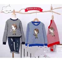 ราคา เสื้อแขนยาวแบบสวมคอกลมลายริ้วเหมาะสำหรับเด็ก (43401430300)