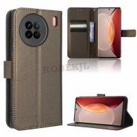 ราคา Vivo X90 5G Flip Diamond PU Leather Wallet Card Slot Phone Cover Vivo X90 X80 X70 X60 Pro VivoX90 X90Pro Plus Case Stand (43916351859)