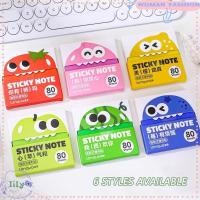 ราคา LILY Memo Pad Paper, Dopamine Pull Out Design Sticky Notes, Cute Pearlescent Transparent Cartoon Fruit Self-Adhesive Planner Schedule Stickers Office School Supplies (51862268178)