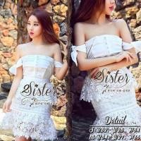 ราคา งานป้าย One&One เดรสเกาะอกลูกไม้ (มือ1) (3506439654)