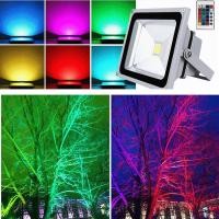 ราคา 10W ไฟ LED น้ําท่วม RGB กันน้ํากลางแจ้ง IP65 สปอตไลท์หลากสี + 24 คีย์ IR Remote AC 220V (58113539631)