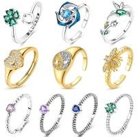 ราคา Original Sparkling Vintage Dewdrop Four-Leaf Clover แหวน 925 เงินสเตอร์ลิงปรับ Dolphin สีผีเสื้อ Fire Dragon แหวนผู้หญิงเครื่องประดับของขวัญวันเกิด (56510784988)