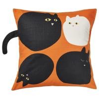 ราคา [IKEAแท้ ถามก่อนสั่ง] MÄVINN เมวินน์ ปลอกหมอนอิง, ลายแมว สีส้ม, 50x50 ซม. (27068748272)