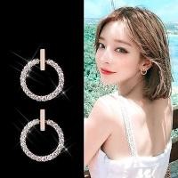 ราคา (ก้านเงินแท้ 925) ต่างหูวงกลม สีโรสโกลด์ ประดับด้วยเพชรแฟชั่น ชิ้นเล็กน่ารัก, ต่างหูเกาหลี, ต่างหูญี่ปุ่น,ต่างหูโรสโกลด์ (2633460894)