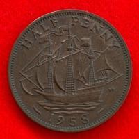 ราคา เหรียญอังกฤษ United Kingdom ½ penny ปี 1958 เหรียญ​ต่างประเทศ (25769238323)