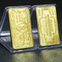 ราคา คอลเลกชันสกุลเงินต่างประเทศ Gold Bar นักเก็ตชุบทองเหรียญรูปทรงพิเศษ USA 1,0000 US Dollars เหรียญที่ระลึก Square Commemorative Nuggage 8. (55565692514)