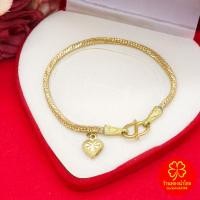 ราคา สร้อยข้อมือทองเหลืองลายกระดูกงูคั่นหัวจรวดห้อยจี้หัวใจ ความยาว 7 นิ้ว งานทองเหลืองแท้ งานดิบไม่ได้ชุบ พร้อมส่ง (27441306662)