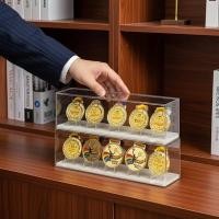 ราคา HRTH กล่องเก็บเหรียญมาราธอนพลาสติกสี่เหลี่ยม 1 ชุดเหรียญทองจัดเก็บจอแสดงผลทนทาน Ra สําหรับรางวัลกีฬาคอลเลกชันบ้าน HRTH (45064499292)