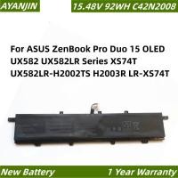 ราคา C42N2008 15.48V 92WH แบตเตอรี่แล็ปท็อปสำหรับ ASUS ZenBook Pro Duo 15 OLED UX582 UX582LR Series XS74T LR-XS74T (46507628610)