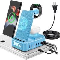 ราคา เครื่องชาร์จไร้สาย 300W สําหรับ Samsung,Zutspzs 10 in 1 สถานีชาร์จไร้สาย, 65W USB C แท่นชาร์จอย่างรวดเร็วสําหรับ Samsung S25 Ultra/S24/S23/S22/Z พับ,Galaxy Watch Ultra7/6/5,Galaxy (56311779822)