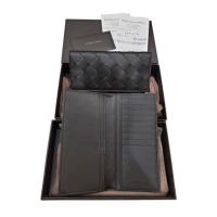 ราคา กระเป๋าสตางค์ผู้ชาย Bottega Veneta รุ่น Intrecciato Slim Long Wallet In Nero สีดำ (20567508902)