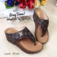 ราคา รองเท้าแบบคีบหนังหลุยส์ (82367208)