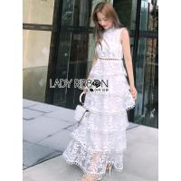ราคา ฟรี EMS ชุดเดรสยาว งานป้าย Lady Ribbon Thailand เสื้อผ้าแฟชั่นผู้หญิง Dress Size M สีขาว พร้อมส่งสวยเหมือนแบบ (1107856213)