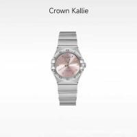 ราคา Crown Kallie-Queen Xi สไตล์เดียวกันของแท้นาฬิกาสุภาพสตรีสีชมพู Constellation กลับโปร่งใส Flywheel นาฬิกา ck8132 (57865357850)