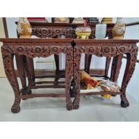 ราคา โต๊ะบูชา หมู่ 5 ไม้สักงานแกะสลัก ลายโบราณ ลวดลายศิลปะไทย งานฝีมือ ลายแกะสลักเต็ม ลายตัวแพง (สินค้ามือสอง) (41555636818)