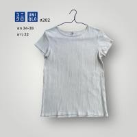ราคา {ส202}•เสื้อยืดผ้าร่อง uniqlo (24089386142)