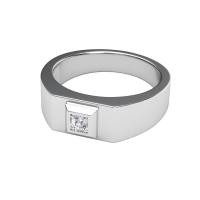 ราคา แหวนเพชรผู้ชาย Bennett Signet เพชรธรรมชาติ/เพชรแล็บ 0.1 กะรัต เงินแท้ 925 ทอง 9K ZILVY (BR269) (53566286744)