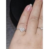 ราคา แหวนเพชร ลูก เพชรแท้(ตรวจเช็คได้เลยค่ะ) มือสอง ทองคำขาว 18K ลายหัวใจล้อมเพชร (25934611757)