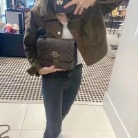 ราคา พร้อมส่ง แท้ % New Coach ใบใหญ่ BRYNN FLAP CROSSBODY IN SIGNATURE CANVAS (COACH C5633) GOLD/BROWN BLACK (13647375877)