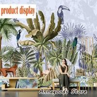 ราคา Nordic มือวาด Tropical Rainforest พืชวอลล์เปเปอร์ป่ากล้วยสัตว์ทีวีพื้นหลังกระดาษผนังห้องนั่งเล่นตกแต่งห้องนอนภาพจิตรกรรมฝาผนัง (48363282488)