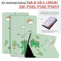 ราคา Cute Cartoon Pattern Sweat Proof Case For Samsung Galaxy Tab A (2016, 10.1, Wi-Fi) With S Pen P585 P580 SM-P585Y High Quality PU Leather Shell Tablet Case Flip Stand Cover (22227834470)