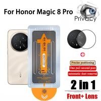 ราคา 2 in 1 Honor Magic 8 Pro Anti-Spy ฟิล์มความเป็นส่วนตัวคลิกเดียวกระจกนิรภัยป้องกันหน้าจอสําหรับ Honor X9C X9B X9A Magic 8 7 6 5 Pro Lite (42882842357)