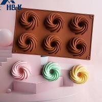 ราคา [H&K] 6 Cavity 74 มม.แม่พิมพ์ซิลิโคนเกลียวสําหรับอบเค้กกระทะเยลลี่ทําเครื่องมือขนมมูสตกแต่ง Mould แฟนซีโดนัท {th} (53614488640)