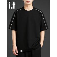ราคา It izzue American Street Wear ลายหลวมแขนสั้นเสื้อยืดผู้ชายฤดูร้อน High Street All-Match Casual ครึ่งแขน Y (48916669826)