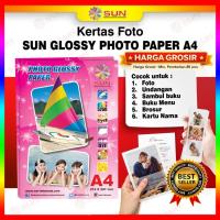 ราคา HP [WHOLESALE] [กระดาษภาพถ่ายมัน A4 - SUN Photo Glossy Paper A4 185 แกรม (รองรับ epson/canon/Phone/brother Original (สีย้อม) - 664, 003, 6673, 001) (51064512181)