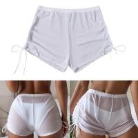 ราคา SWTDRMWomen Cover Up กางเกงขาสั้นว่ายน้ําแบบผูกเชือกดูผ่านผ้าซิ่น Beach-Dress Tulle Bikinis (55064889801)