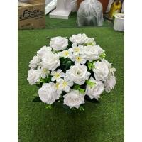 ราคา พานพุ่มสีขาว (ดอกไม้ปลอม) [ราคาต่อชิ้น] (50062107208)