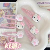 ราคา Pink KT Cat Bb Clip Jelly Sense Ins Sweet Cute Cat Hair Claw Girl Side Heart Cartoon Hair Pins (23037284786)