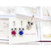 ราคา จิวสะดือนกฮูกงานสแตนเลสแท้ ตัวของนกฮูกขยับได้ (57909435788)