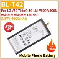 ราคา ยี่ห้อใหม่เปลี่ยนแบตเตอรี่โทรศัพท์มือถือ 3.87V 4000mAh BL-T42 สําหรับ LG V50 ThinQ 5G LM-V500 V500N V500EM V500XM LM-450 (45916360720)