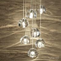ราคา Postmodern Light Luxury Staircase Chandelier Nordic Modern Minimalist Duplex Living Room Lamp Villa Lobby led Long Penda (48900367368)