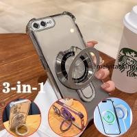 ราคา [3 ใน 1]กรณีสําหรับIphone 7 Plus 8 Plus iPhone se 2 2020 ipnone se3 2022 กระจกกันกระแทกขาตั้งAnti-Fallชุบเคสโทรศัพท์นุ่มพร้อมกล้องเลนส์ProtectorปกหลังXXXB4 (50564416950)