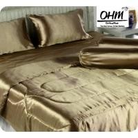 ราคา OHM ผ้าปูที่นอนและผ้านวมคลุมเตียง ผ้าเครปซาติน 220 เส้น ขนาด 5 ฟุต 6 ชิ้น (สีน้ำตาลกาแฟ) (1345057416)