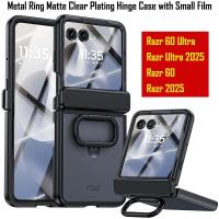 ราคา แหวนโลหะ Matte Clear Funda สําหรับ Motorola Razr Ultra 2025 MOTO RAZR 60 50 บานพับสําหรับ Motorola Razr 60 Ultra พร้อมฟิล์มแก้วขนาดเล็ก (54510922716)